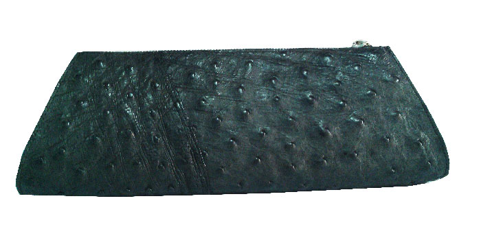 กระเป๋าหนังนกกระจอกเทศแท้สีดำ #OSW333H-BL