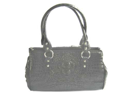 Genuine Crocodile Handbag in Black Crocodile Leather #CRW224H