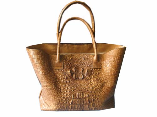 Genuine Crocodile Handbag in Light Brown Crocodile Leather #CRW244H-03