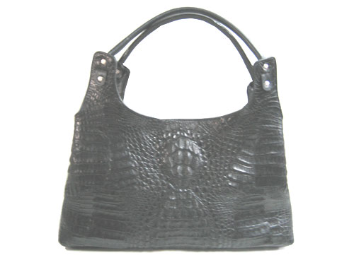 Genuine Crocodile Shoulder Bag in BlackCrocodile Leather #CRW250H-02