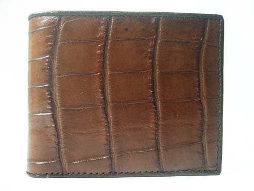 Genuine Belly Crocodile Leather Wallet in Brown Crocodile Leather #CRM444W-05