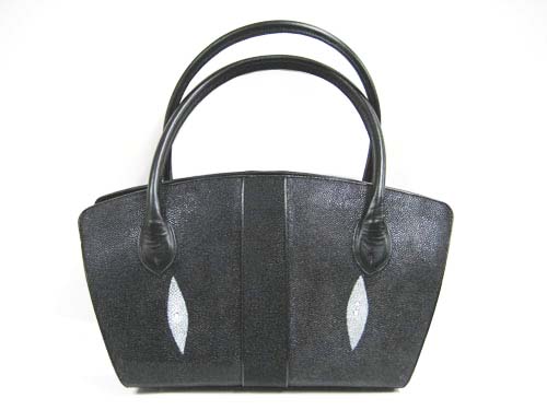 Genuine Stingray Leather Handbag in Black Stingray Skin  #STW370H