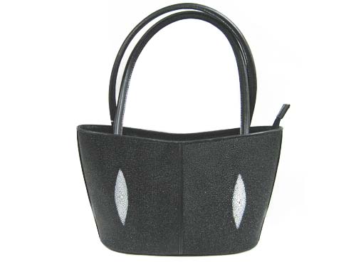 Genuine Stingray Leather Handbag in Black Stingray Skin  #STW373H