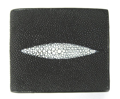 Genuine Stingray Leather Wallet in Black Stingray Skin  #STM470W