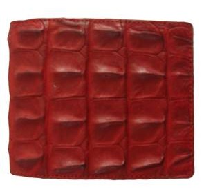 Genuine Crocodile Leather Wallet in Red Crocodile Leather #CRM451W-02