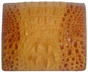 Genuine Hornback Crocodile Leather Wallet in Light Brown Crocodile Skin #CRM453W-02