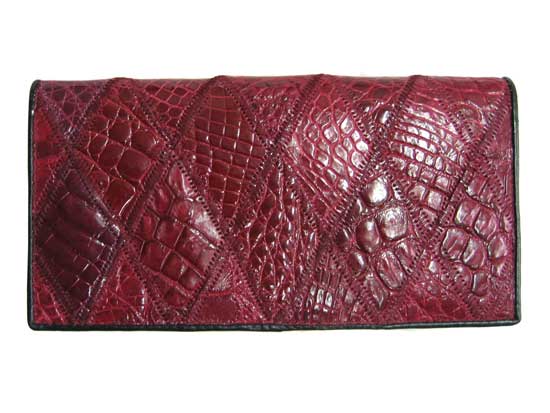 Ladies Crocodile Leather Passport Wallet in Red Crocodile Skin  #CRW459W-11