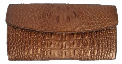 Ladies Crocodile Leather Clutch Wallet  #CRW466W-07