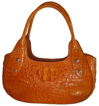 Ladies Genuine Crocodile Leather Handbag in Light Brown(Tan) Crocodile Skin #CRW251H-01
