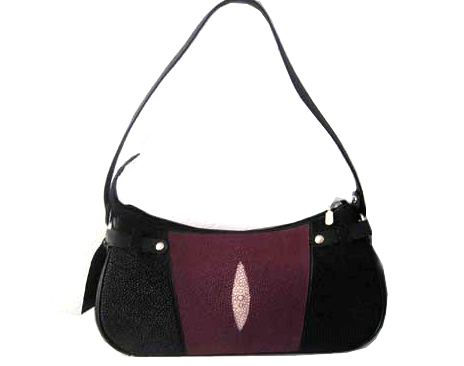 Genuine Stingray Leather Handbag in Purple Stingray Skin  #STW365H-PU