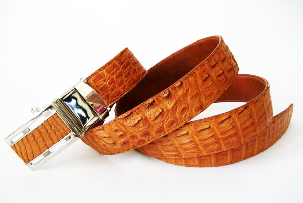 Men Genuine Alligator Belt in Light Brown (Tan) Crocodile Leather  #CRM637B-01