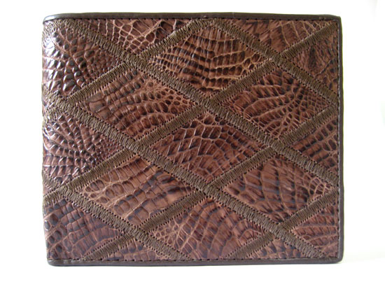 Genuine Crocodile Leather Wallet in Dark Brown Crocodile Skin  #CRM458W-03