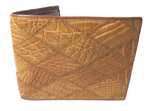 Genuine Crocodile Leather Wallet in Light Brown Crocodile Skin  #CRM458W-07