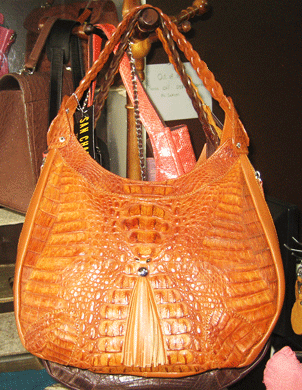 Genuine Hornback Crocodile Shoulder Bag in Light Brown (Tan) #CRW315H-TA