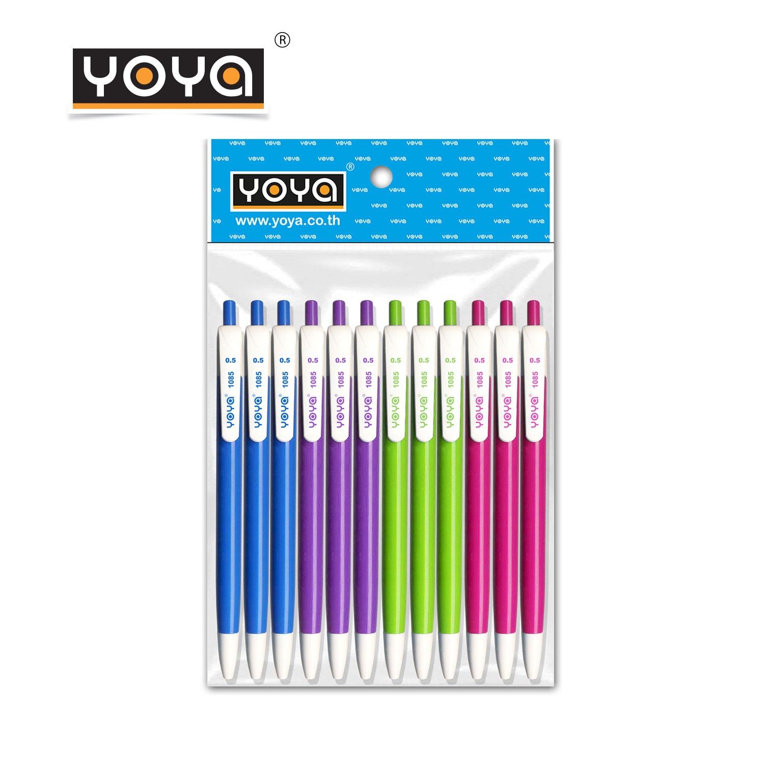YOYA 0.5 mm Gello pen Pack 12 No.1085 / Blue Ink