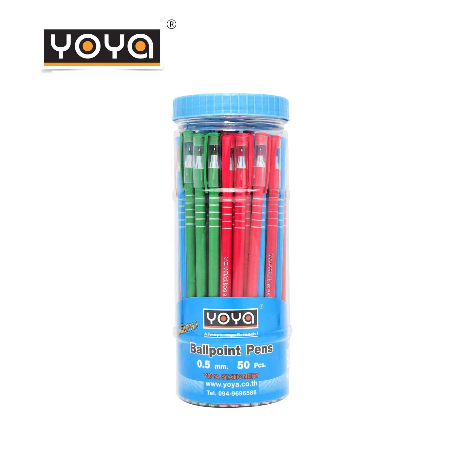 YOYA 0.5 mm Gello Pen-Long Handle Pack 50 : No.1207 / Blue Ink
