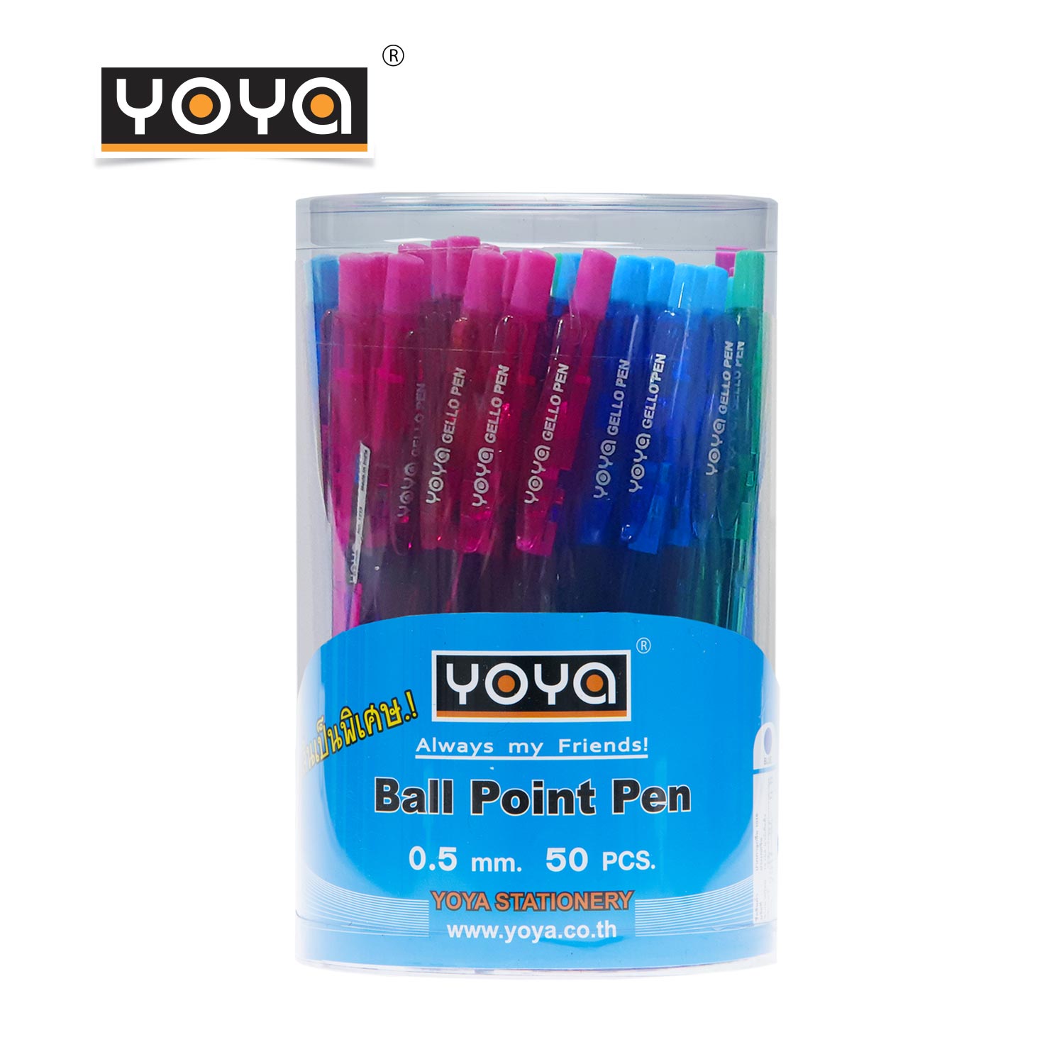 YOYA  0.5 mm Gello Pen Pack 50 : No.1515 / Blue Ink