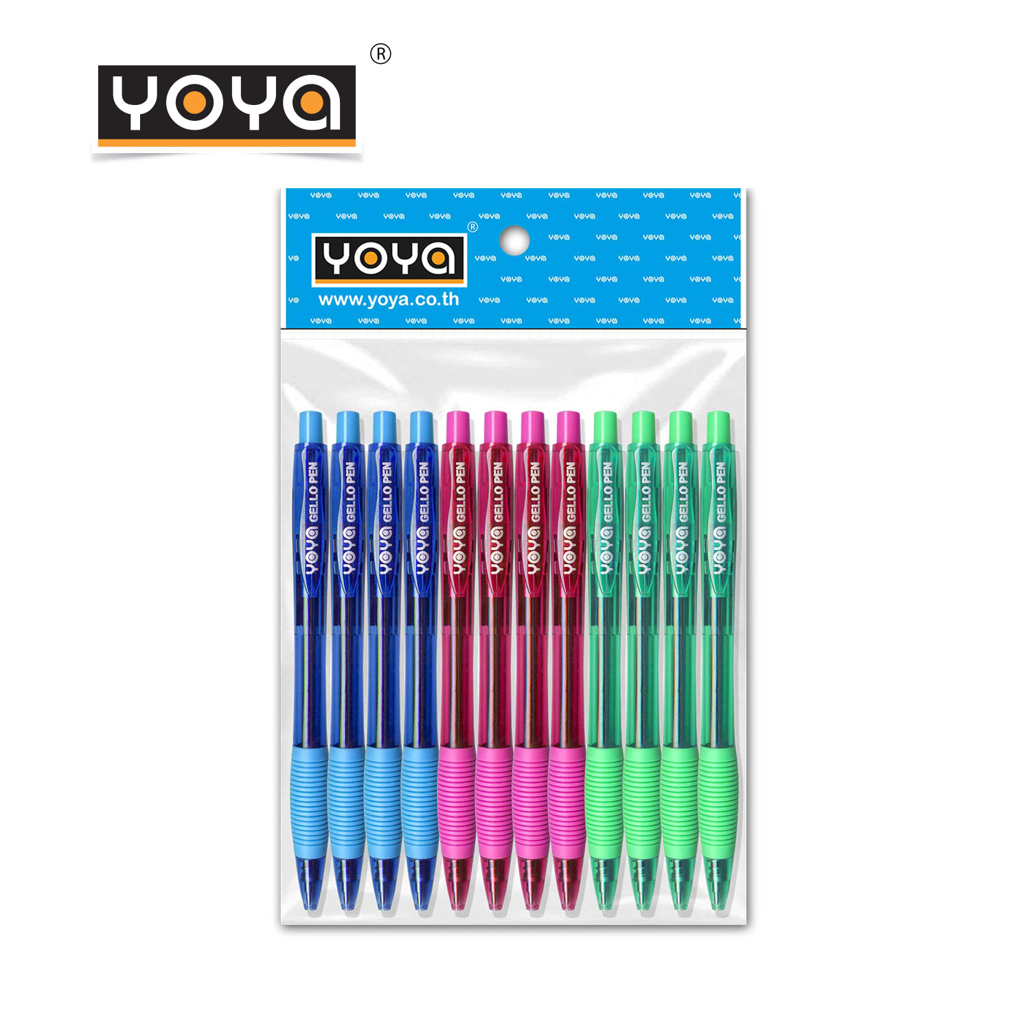 YOYA 0.5 mm Gello pen Pack 12 : No.1515 / Blue Ink