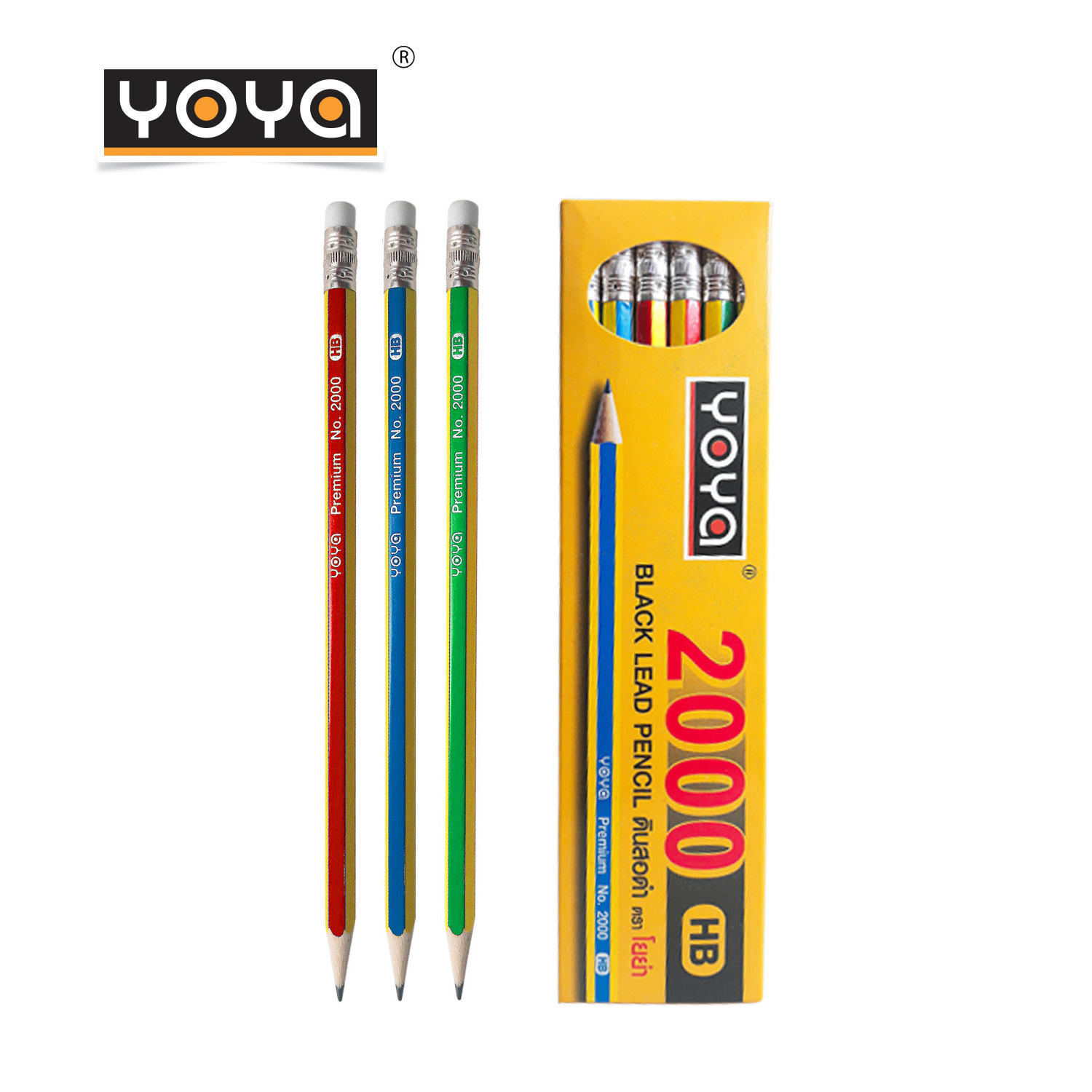 YOYA ดินสอไม้ HB แพ็ค 12 รุ่น 2000