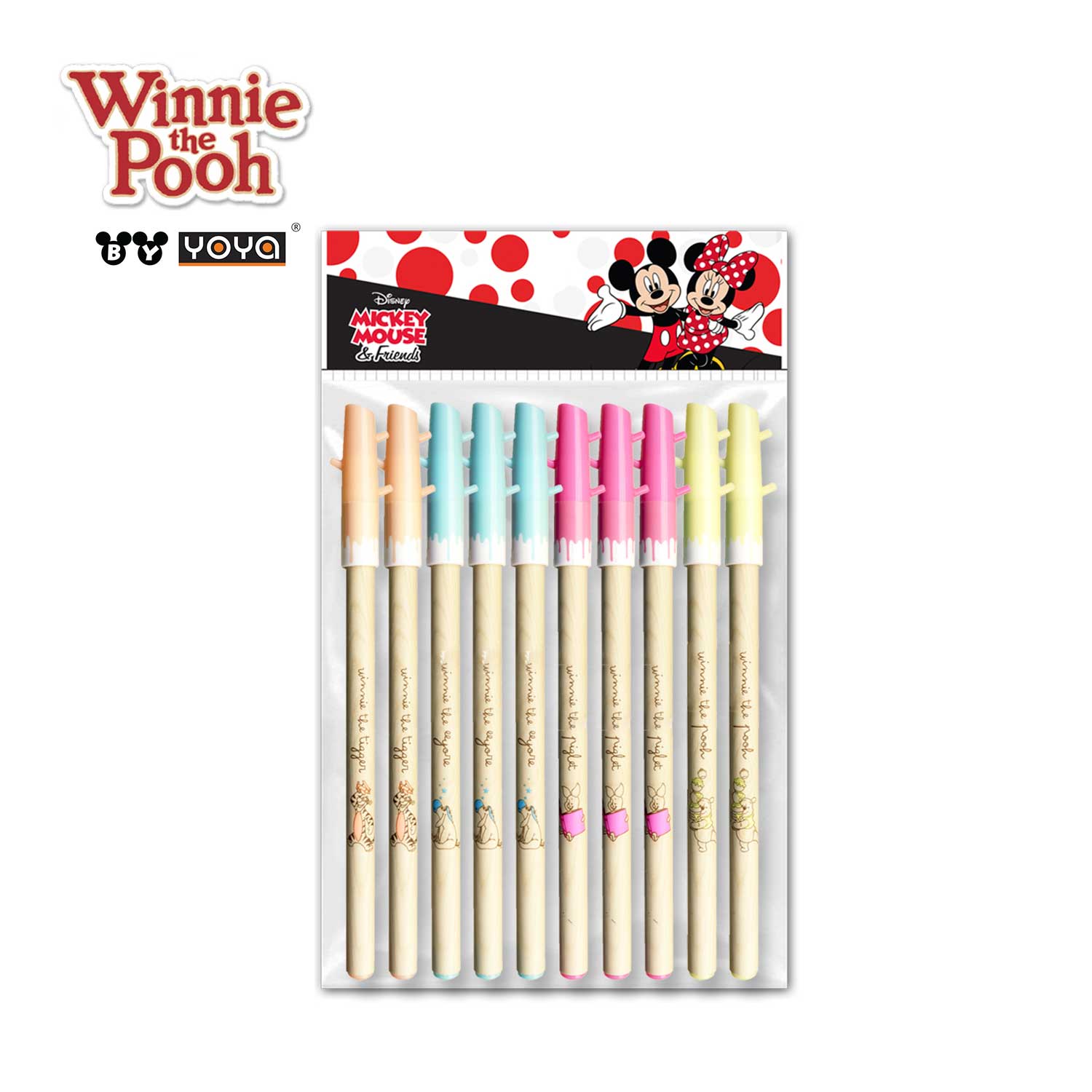 YOYA ปากกาเจล 0.5 มม แพ็ค 10 : Winnie the pooh  รุ่น D110668 / หมึกน้ำเงิน