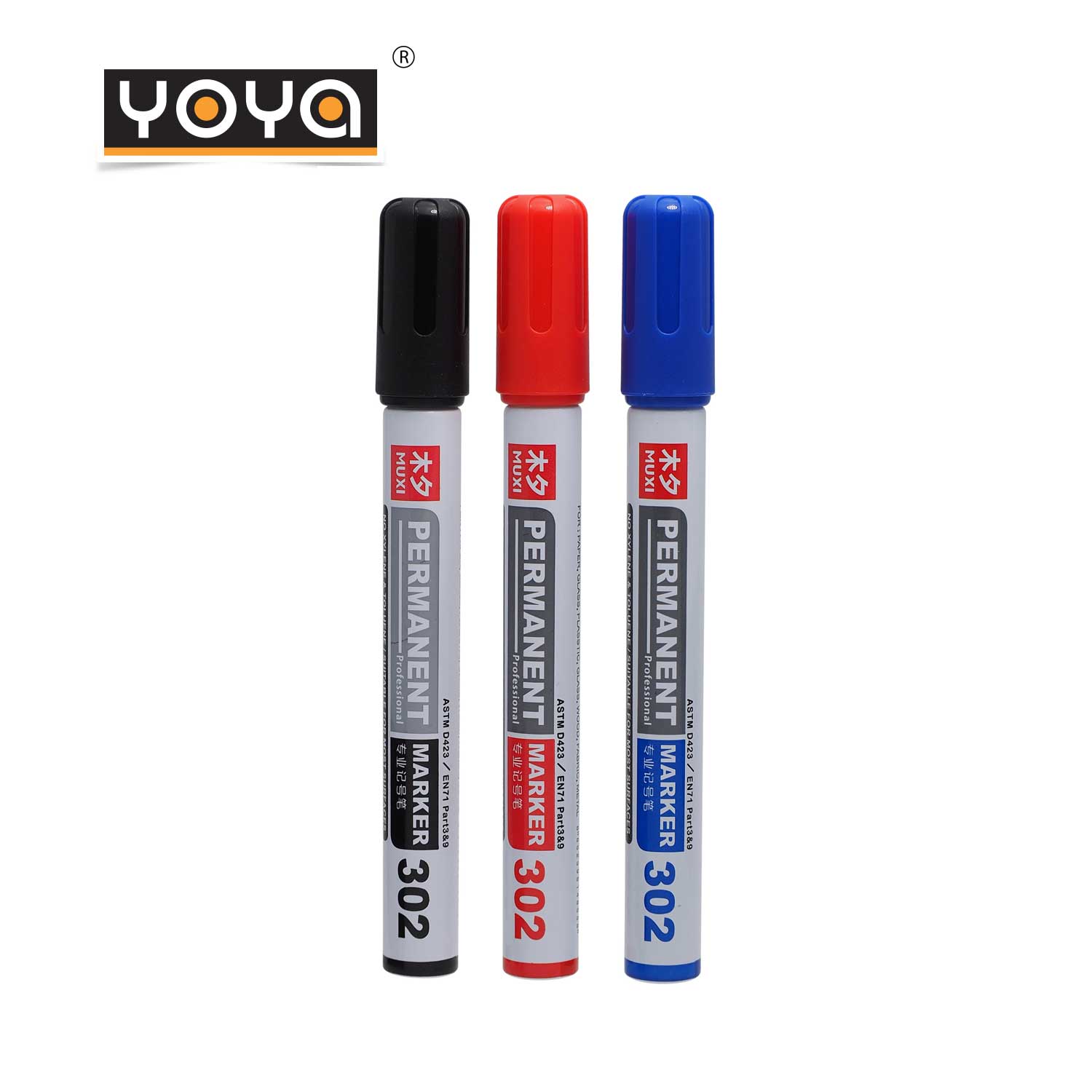 YOYA Marker Pen No. 302 / Blue / Black / Red