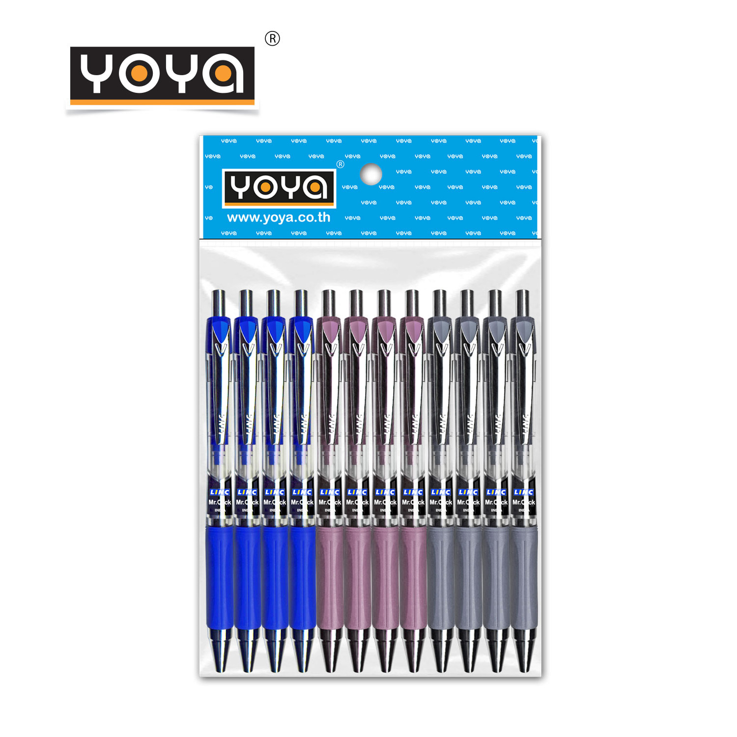 YOYA  0.5 mm Gello pen Pack 12 : MR. CLICK / Blue Ink