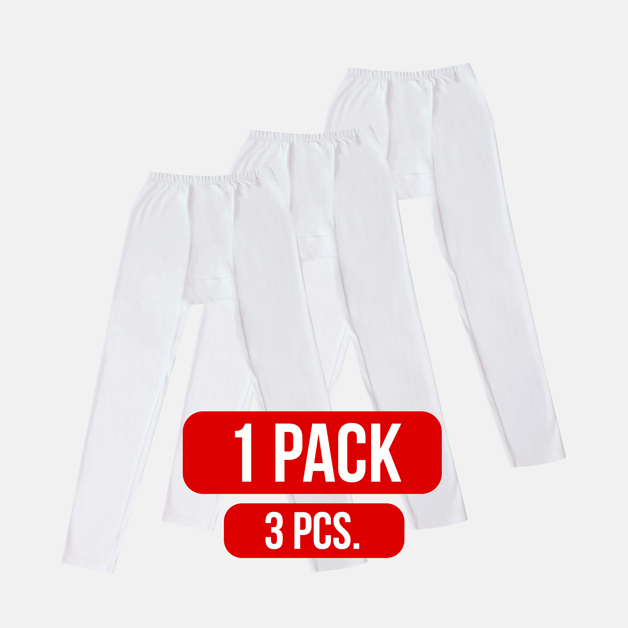 กางเกงลองจอน ผู้ชาย สีขาว แพ็ค 3 ชิ้น
