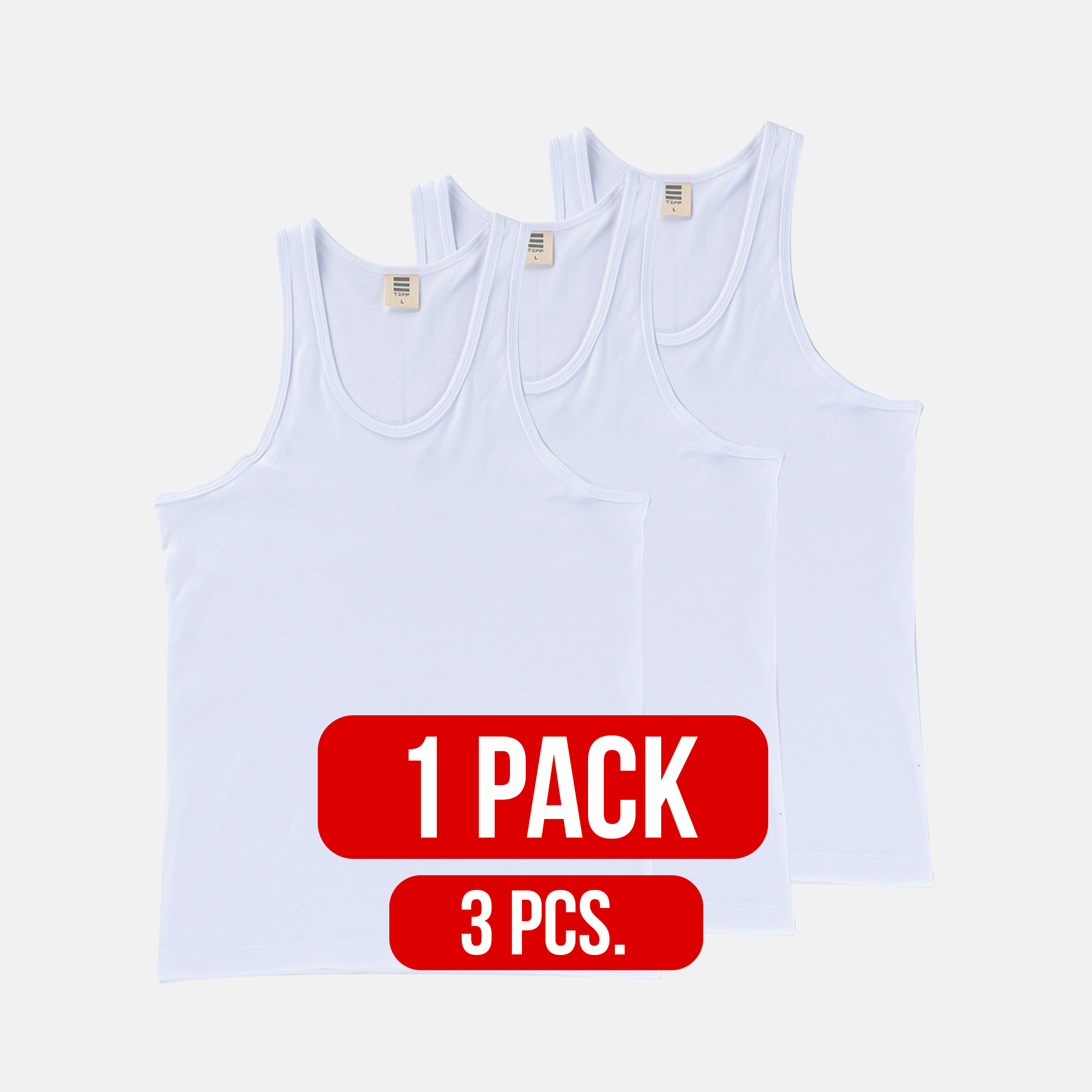 Male undershirt WHITE (1Pack)(3PCS.)