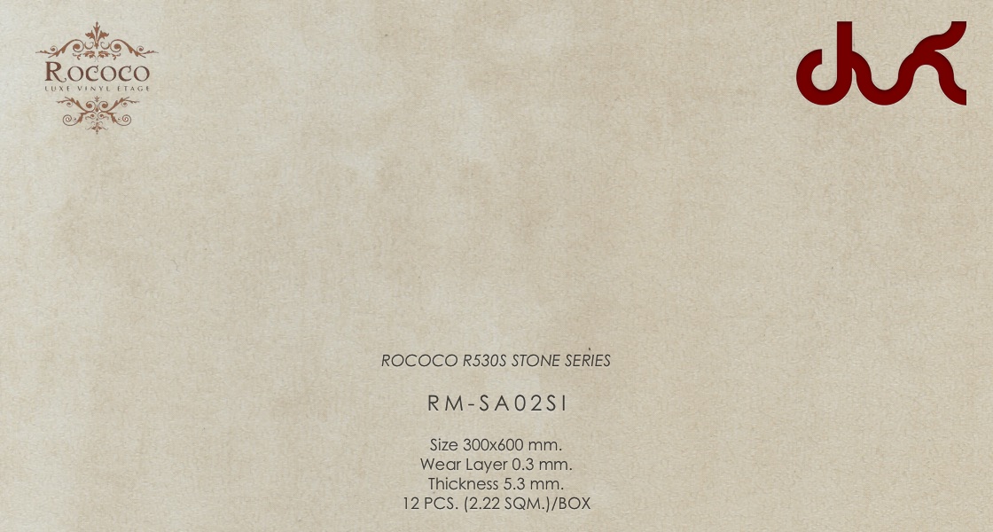 กระเบื้องยาง ลายหิน SPC คลิ๊กล็อค Rococo S530S STONE SERIES
