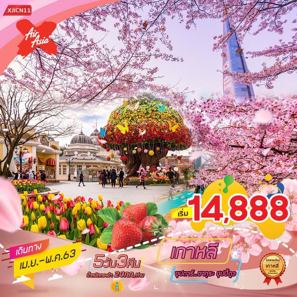 ทัวร์เกาหลี: เที่ยวเกาหลี สวนสนุกเอเวอร์แลนด์ ซุปตาร์...ซากุระ ชุปปี้ดูววว