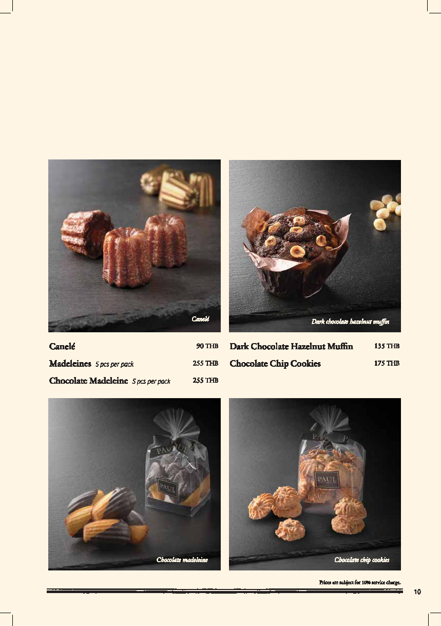 PAUL Bakery menu paulthailand