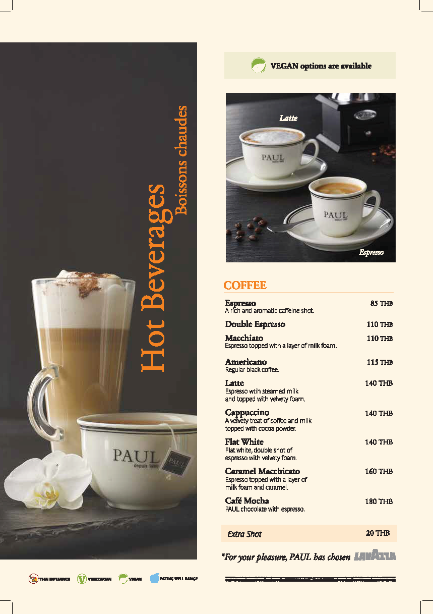 PAUL Bakery menu paulthailand