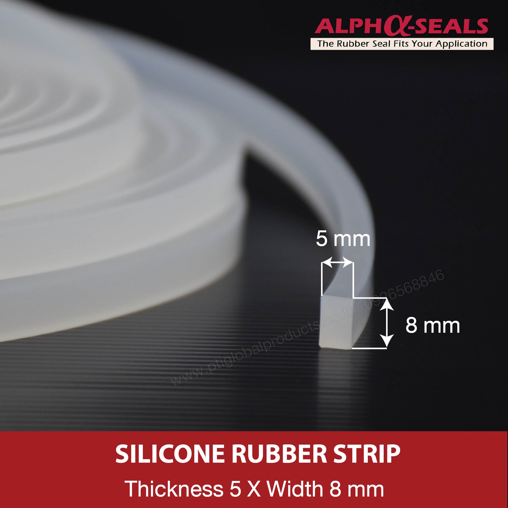 Silicone Rubber Strip 5x8 mm