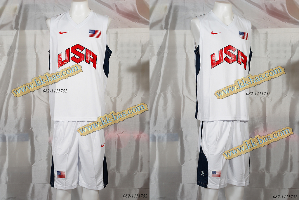 ชุดบาสเกตบอล USA2013 สีขาว