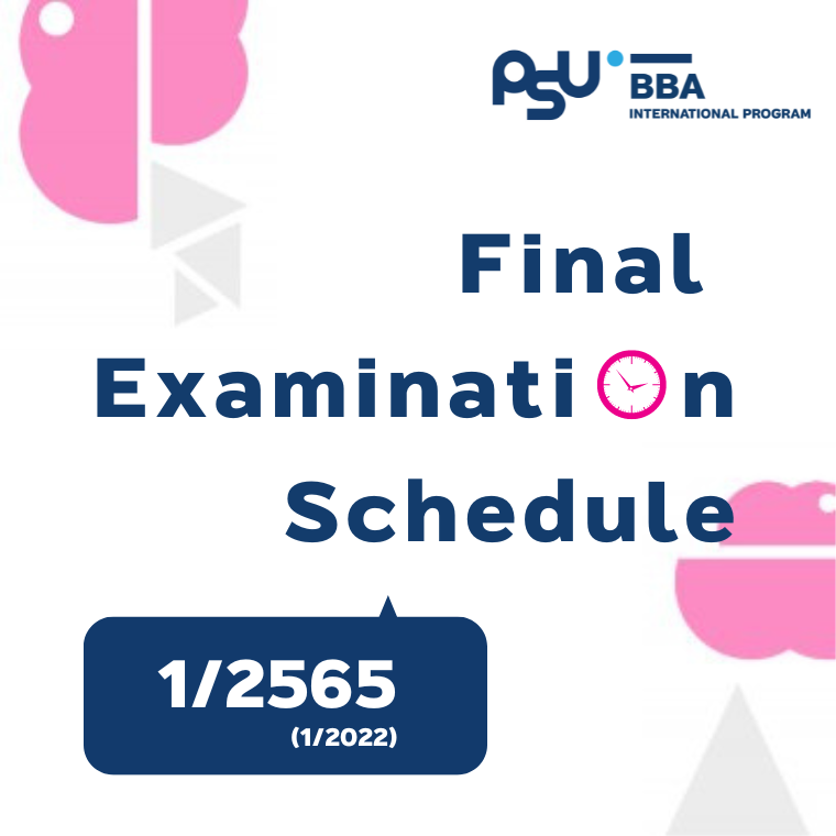 Final Examination Schedule 1/2565 (1/2022)