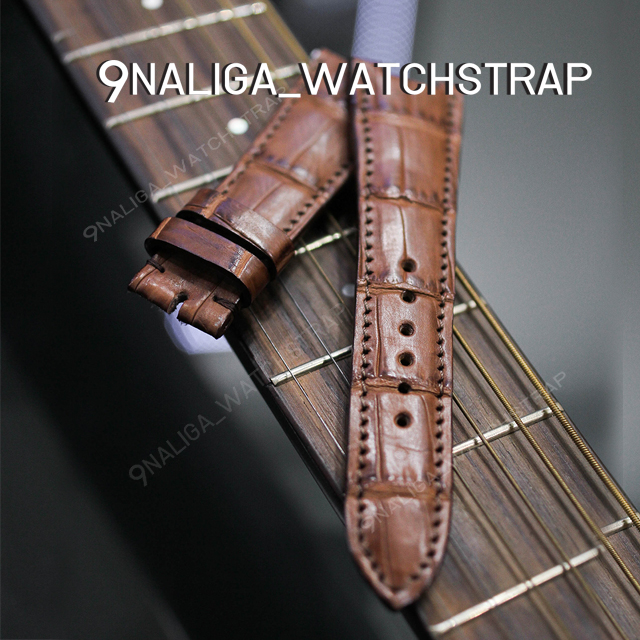 Crocodile watch strap 20/15mm 75/65mm