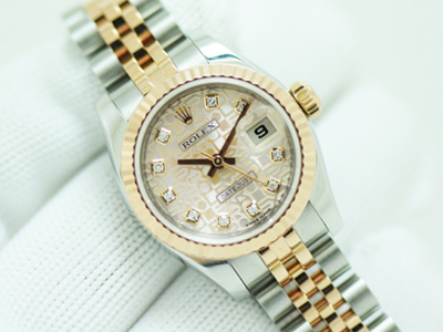 Rolex Datejust Steel & Pink Gold 2กษัตริย์ หน้าปัดคอม Pink เพชร สายจูบิลี่ตัน โฉมใหม่ ขนาด Lady size 26m สภาพสวยมากๆ (นาฬิกามือสอง,นาฬิกาRolexมือสอง)