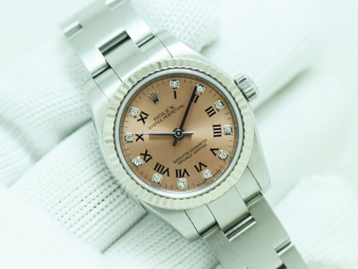 Rolex Datejust Steel หน้าเชมเปญ โรมัน เพชรใน เต๋าหู้ตันรุ้นใหม่ Size Lady (นาฬิกามือสอง,นาฬิกาRolexมือสอง)