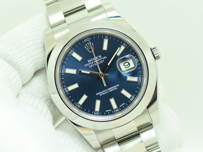 Rolex Datejust II Steel  หน้าปัดน้ำเงิน หลักขีด  สภาพสวย หล่อมาก ขนาด Man size 41m (นาฬิกามือสอง,นาฬิกาRolexมือสอง)