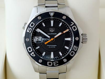 Tag Heuer Aquacer 500 M หน้าดำ Steel สภาพสวย Size Man (นาฬิกามือสอง,นาฬิกาTagมือสอง