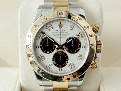 Rolex Daytona Panda Steel & Yellow Gold  หน้าขาว อาราบิก จับเวลา สุดหล่อ เทาสุดๆ Size Man 40mm (นาฬิกามือสอง,นาฬิกาrolexมือสอง)