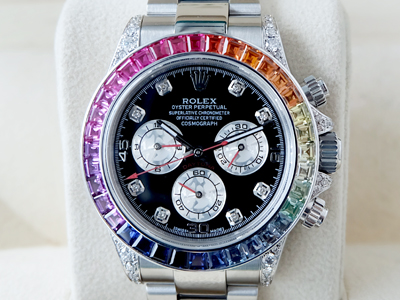 Rolex Daytona Raibow Custom Whit Diamond & Multi Color Supphire หายาก น่าเก็บ Man Size 40m (นาฬิกามือสอง,นาฬิกาrolexมือสอง)