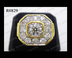 แหวนเพชรชาย (Diamonds Ring) เพชร Heart & Arrow - Russian Cut