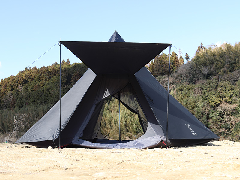 BIG ONE POLE TENT BLACK - outdoorbotanica