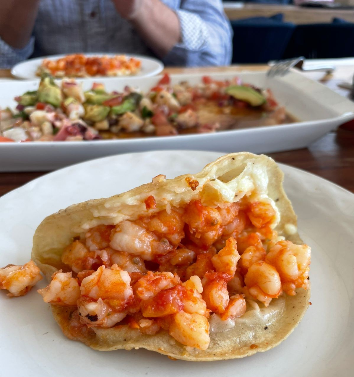 エビのタコス、めちゃくちゃ美味しい エビのタコス、めちゃくちゃ美味しい