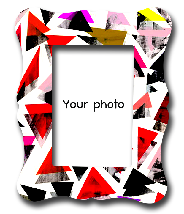 กรอบรูปพิมพ์ สั่งทำ Red&black triangle frame