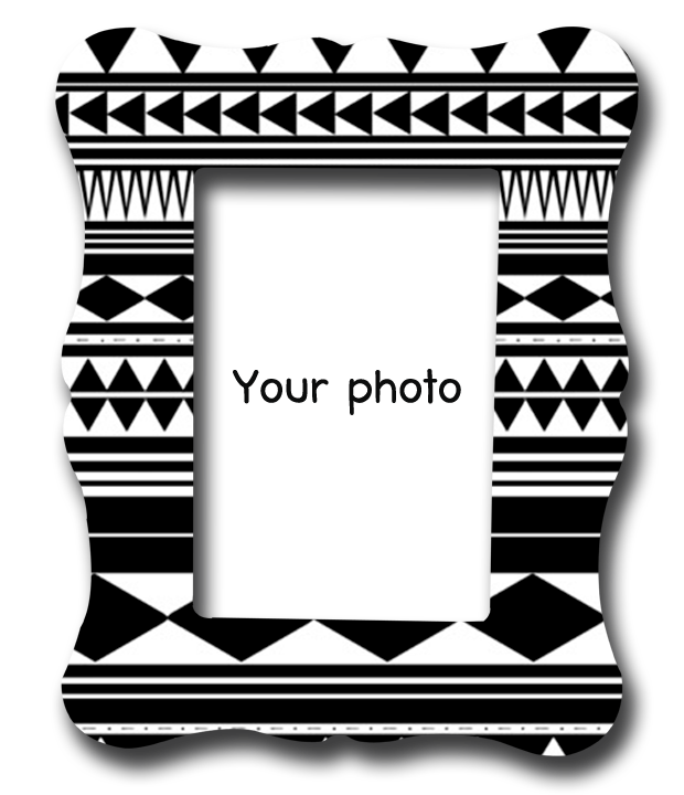 กรอบรูป Black&White Tribal pattern frame