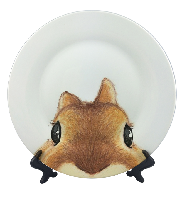 จานพิมพ์ Cute Brown Rabbit Dish&Plate
