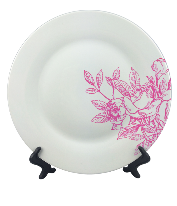 สกรีนจาน Wood & Flowers Dish&Plate