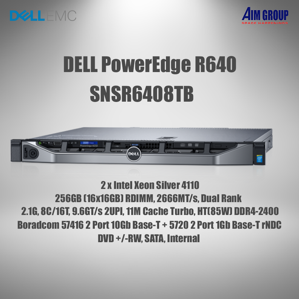 DELL Server PowerEdge R640 256GB ( SNSR 6408TB )
